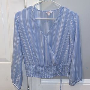 Blue & White Striped Blouse